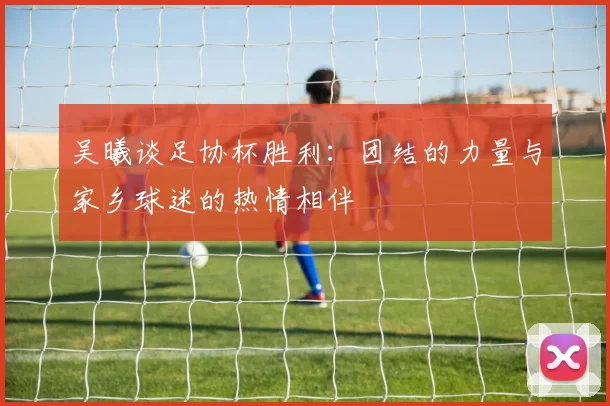 吴曦谈足协杯胜利：团结的力量与家乡球迷的热情相伴